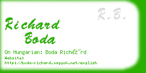 richard boda business card